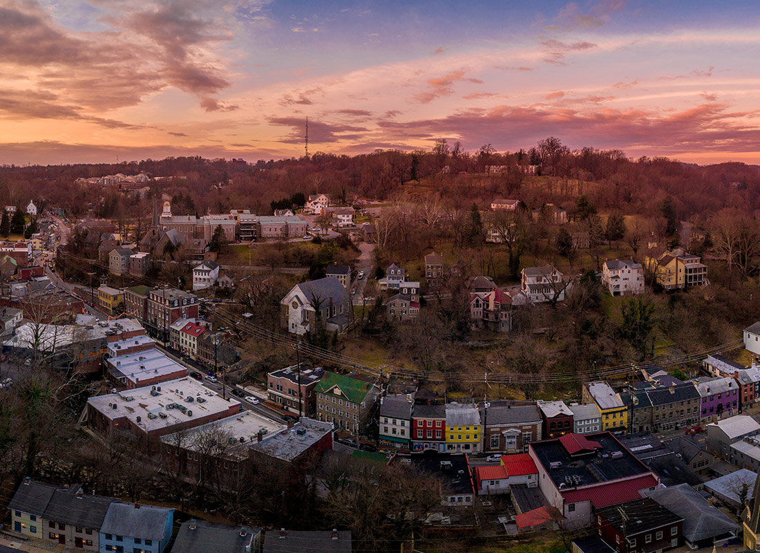 Ellicott City, MD - Aerial View of Ellicott City, MD With Many Trees